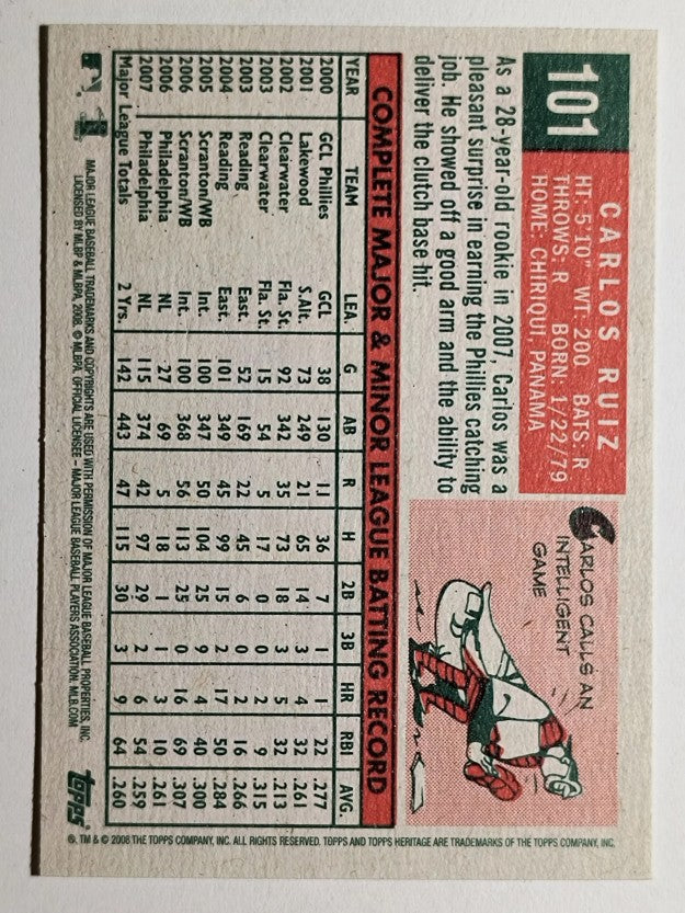 2008 Topps Heritage #101 Carlos Ruiz