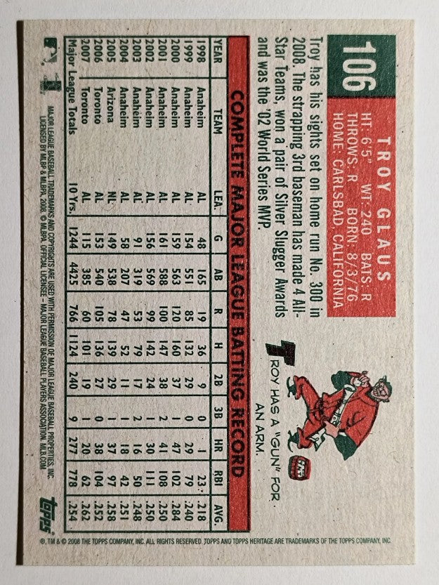 2008 Topps Heritage #106 Troy Glaus