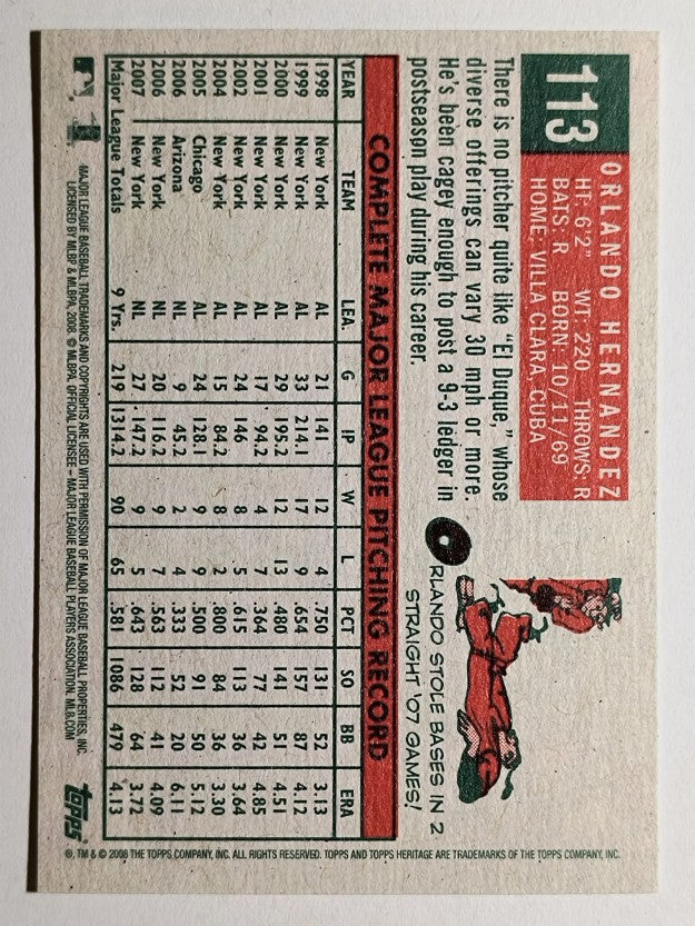 2008 Topps Heritage #113 Orlando Hernandez
