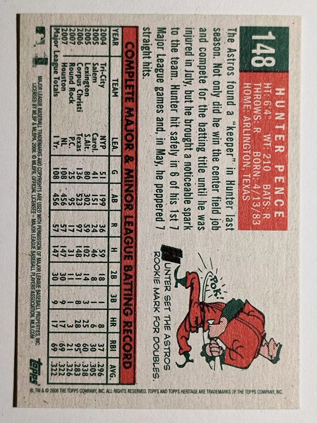 2008 Topps Heritage #148 Hunter Pence