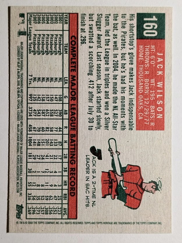 2008 Topps Heritage #160 Jack Wilson