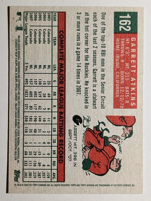 2008 Topps Heritage #162 Garrett Atkins
