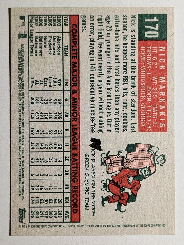 2008 Topps Heritage #170 Nick Markakis