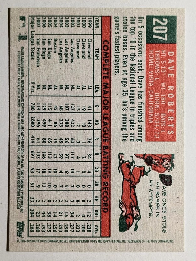 2008 Topps Heritage #207 Dave Roberts