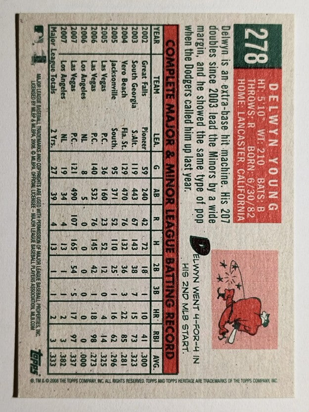 2008 Topps Heritage #278 Delwyn Young