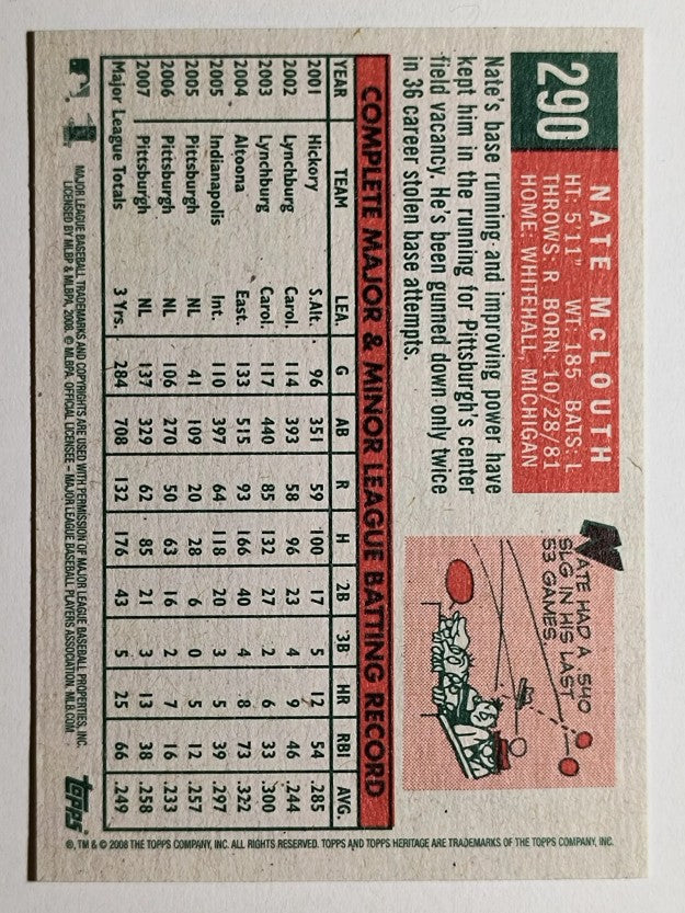 2008 Topps Heritage #290 Nate McLouth