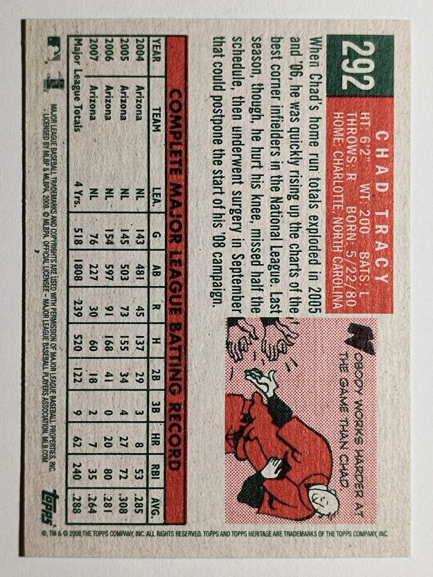2008 Topps Heritage #292 Chad Tracy