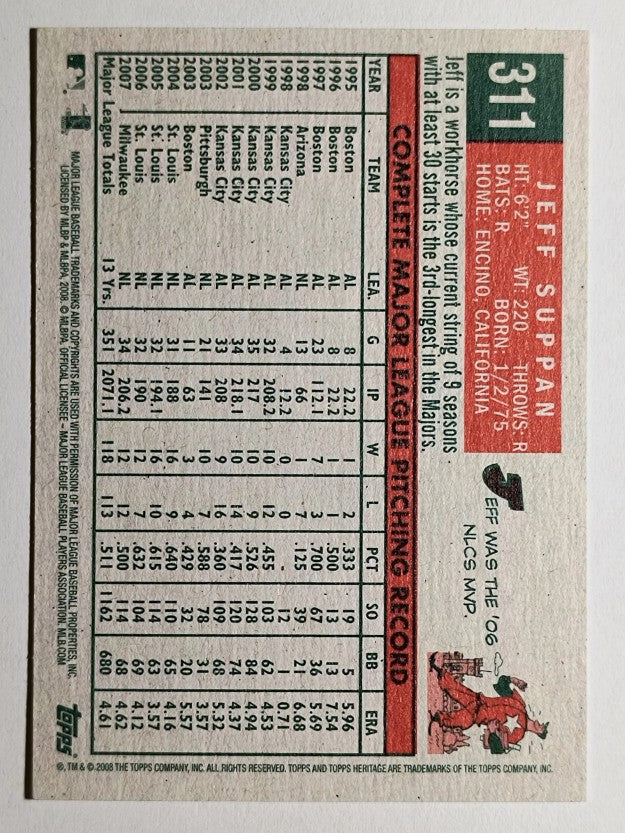 2008 Topps Heritage #311 Jeff Suppan