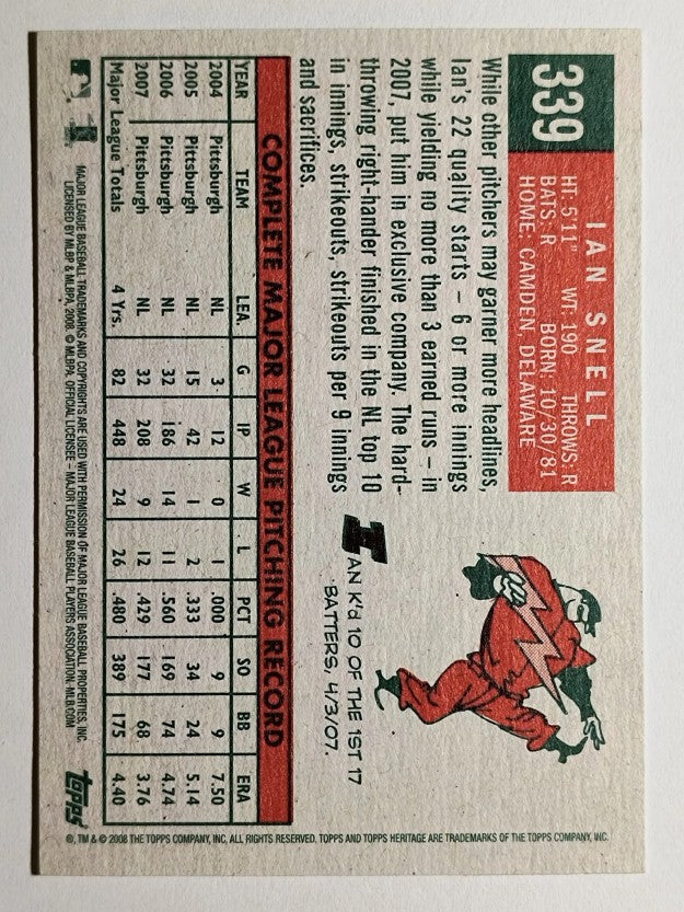 2008 Topps Heritage #339 Ian Snell