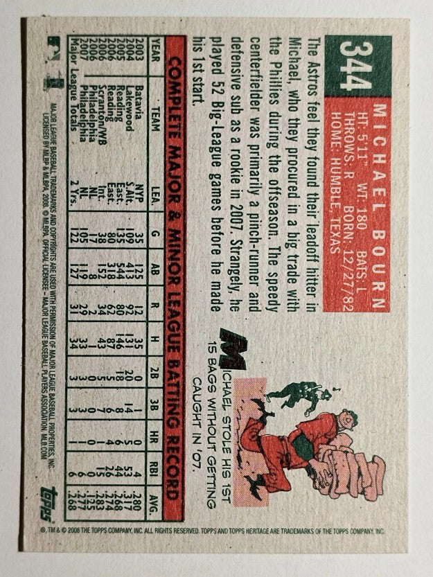 2008 Topps Heritage #344 Michael Bourn