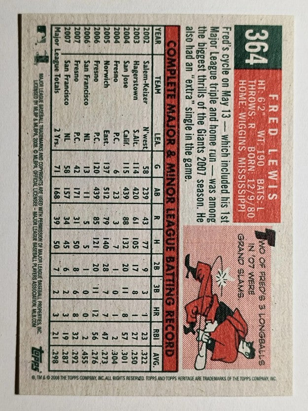 2008 Topps Heritage #364 Fred Lewis