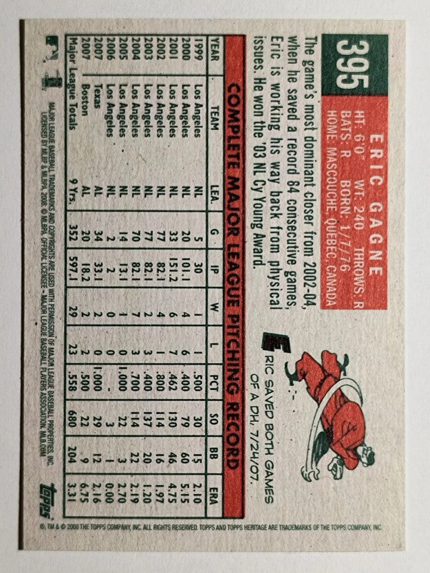 2008 Topps Heritage #395 Eric Gagne