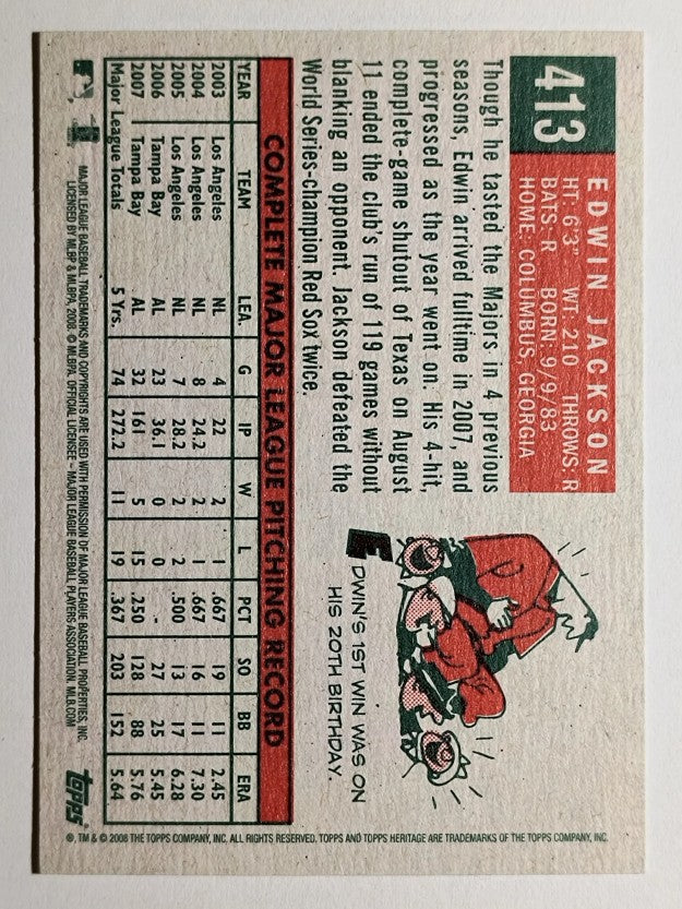 2008 Topps Heritage #413 Edwin Jackson