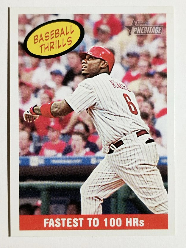 2008 Topps Heritage Black Back #372 Ryan Howard BT