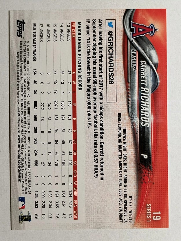 2018 Topps #19 Garrett Richards