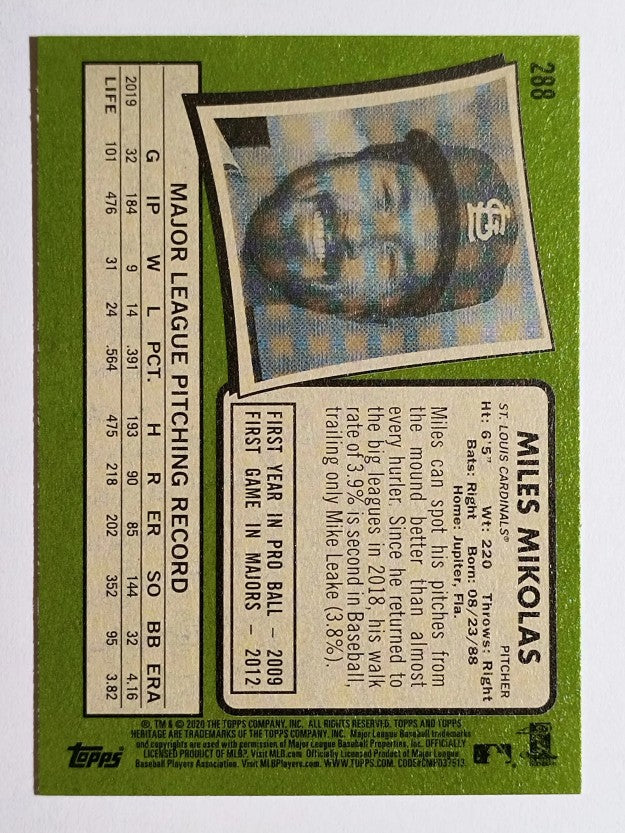 2020 Topps Heritage #288 Miles Mikolas