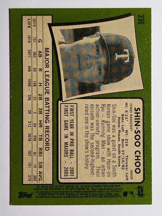 2020 Topps Heritage #336 Shin-Soo Choo