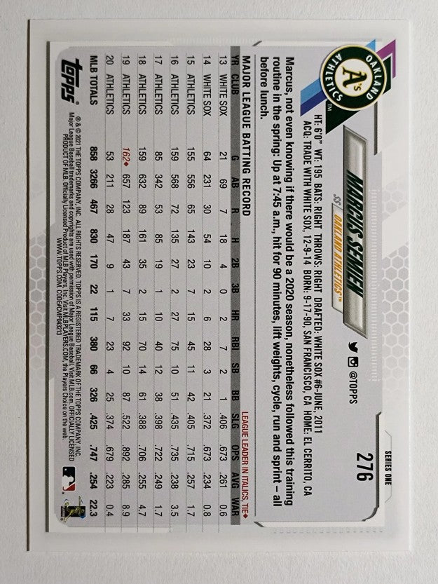2021 Topps #276 Marcus Semien