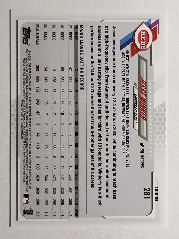 2021 Topps #281 Jesse Winker