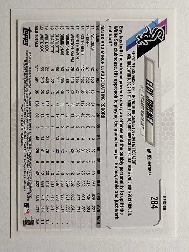 2021 Topps #284 Eloy Jimenez