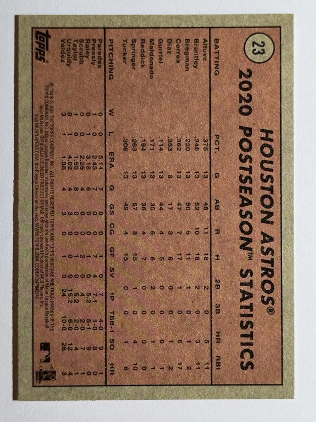 2021 Topps Heritage #23 Carlos Correa PO HL