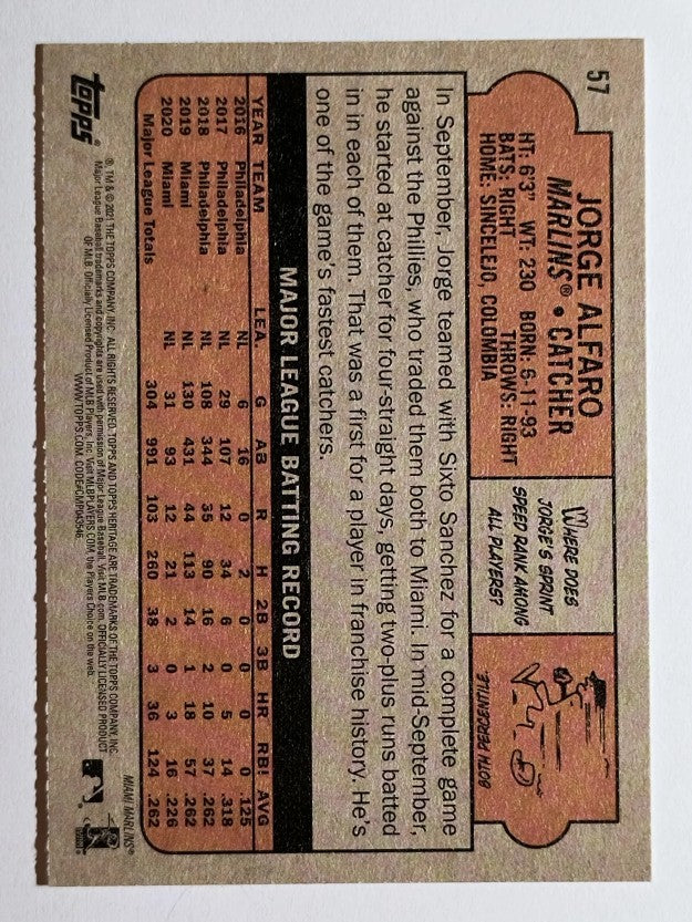 2021 Topps Heritage #57 Jorge Alfaro