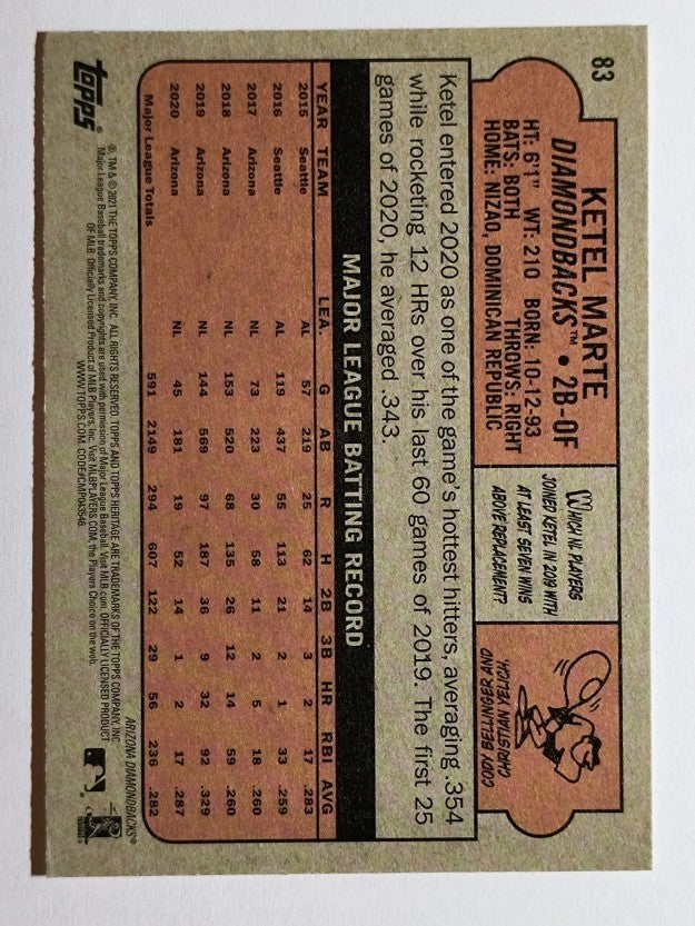 2021 Topps Heritage #83 Ketel Marte