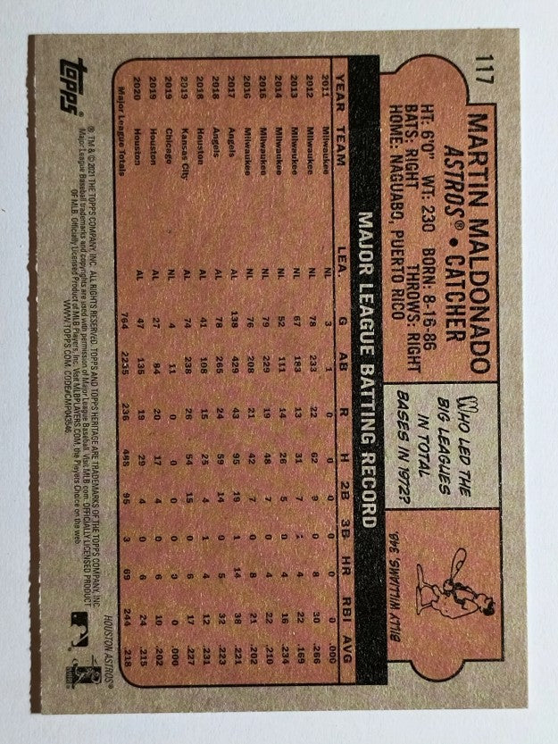2021 Topps Heritage #117 Martin Maldonado