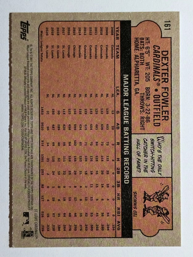 2021 Topps Heritage #161 Dexter Fowler