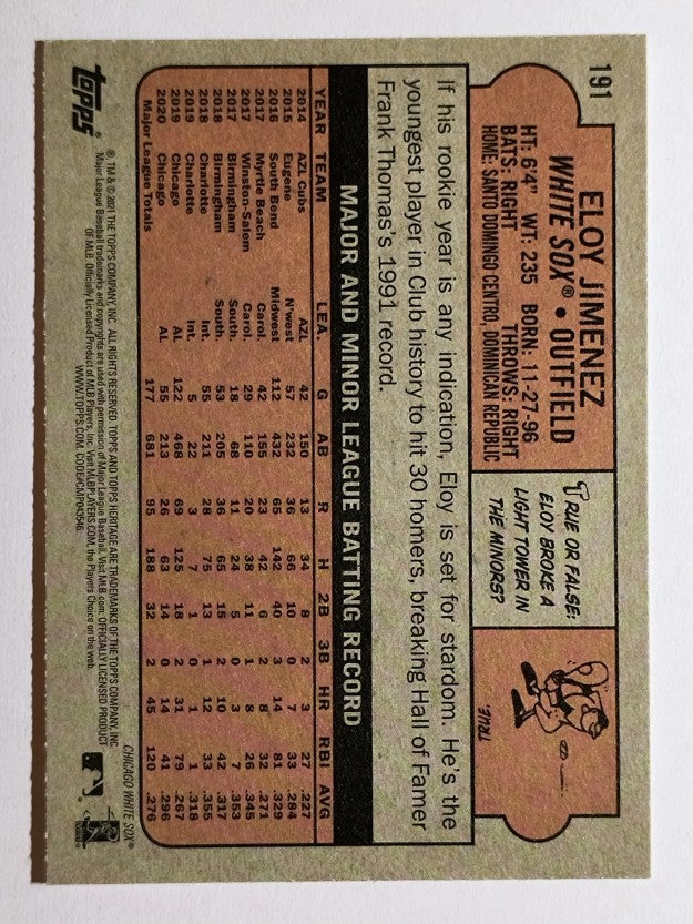 2021 Topps Heritage #191 Eloy Jimenez