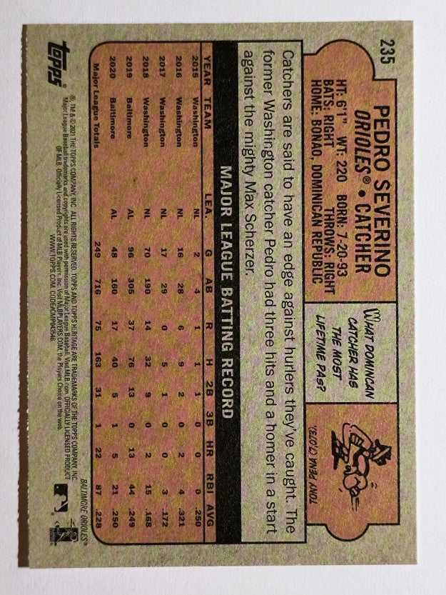 2021 Topps Heritage #235 Pedro Severino