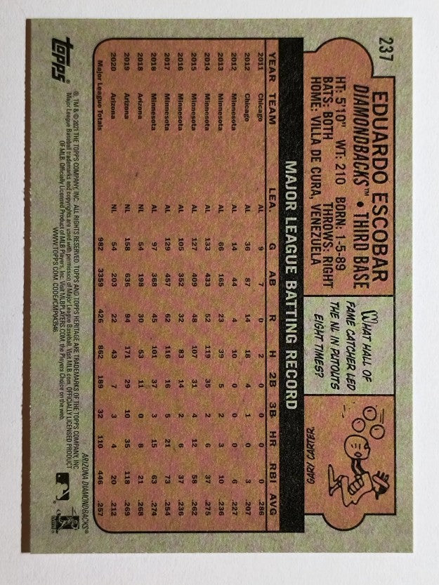 2021 Topps Heritage #237 Eduardo Escobar