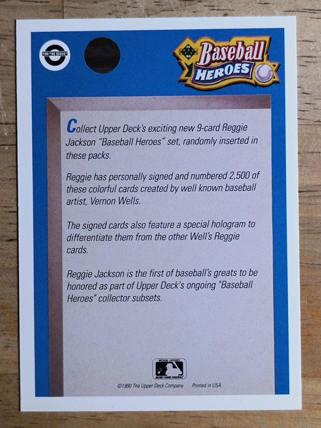 1990 Upper Deck Jackson Heroes #NNO Reggie Jackson Header