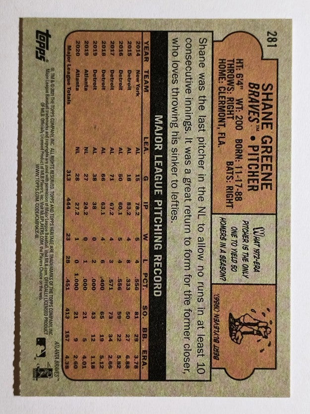 2021 Topps Heritage #281 Shane Greene