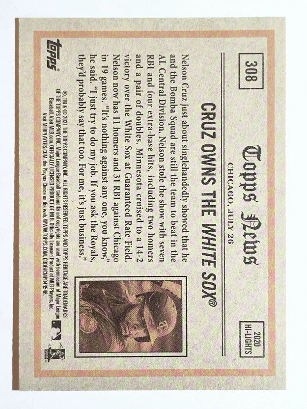 2021 Topps Heritage #308 Nelson Cruz IA