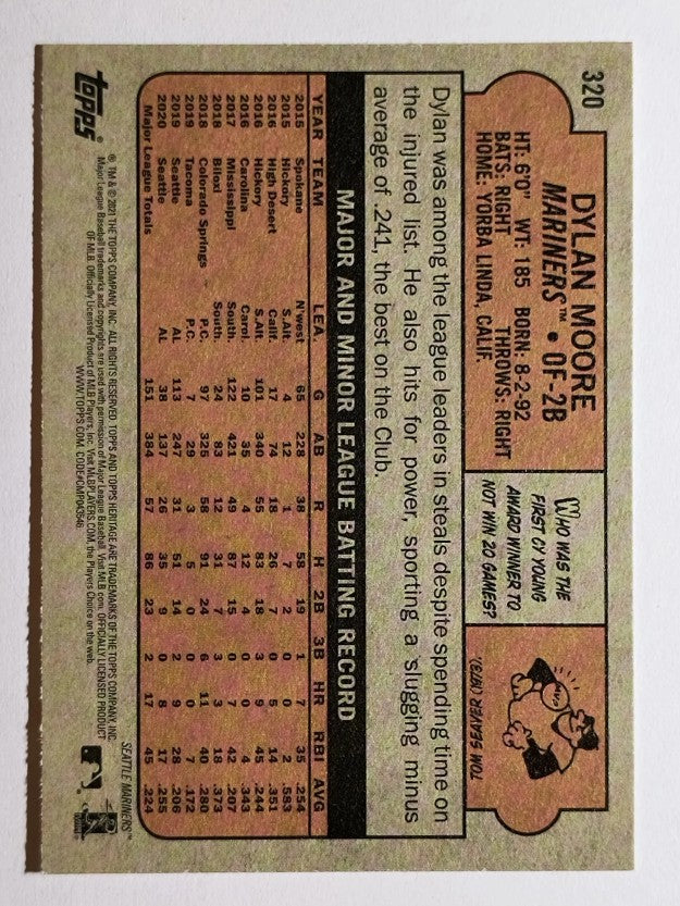 2021 Topps Heritage #320 Dylan Moore