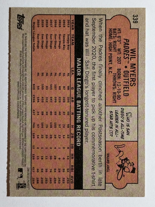 2021 Topps Heritage #339 Wil Myers
