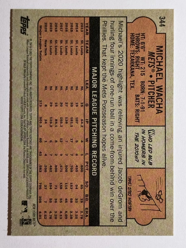 2021 Topps Heritage #344 Michael Wacha