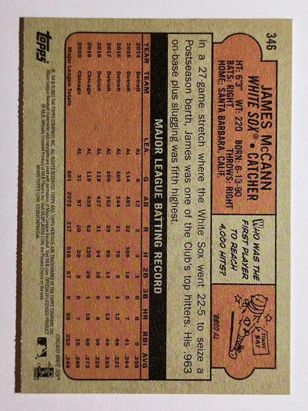 2021 Topps Heritage #346 James McCann
