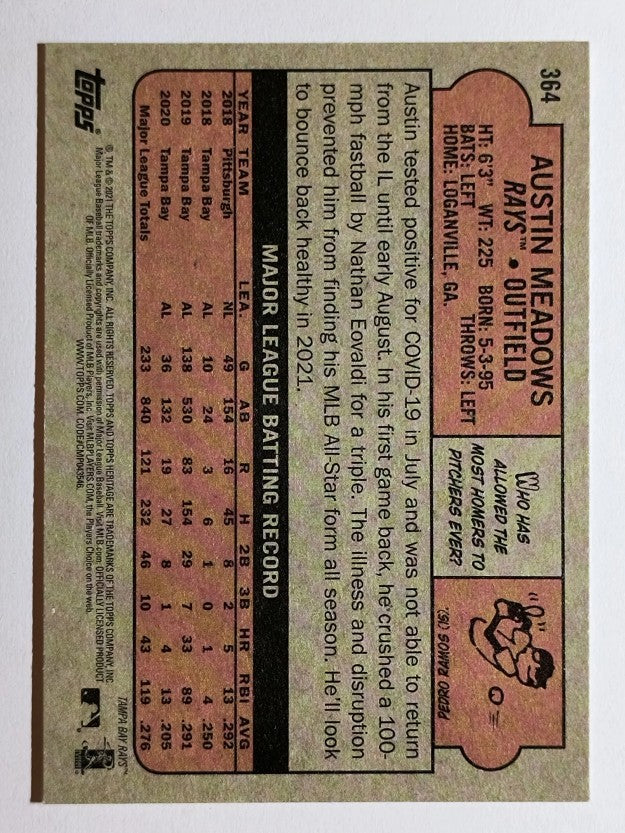 2021 Topps Heritage #364 Austin Meadows