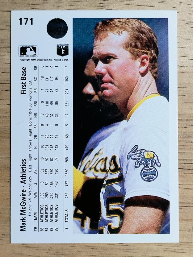 1990 Upper Deck #171 Mark McGwire