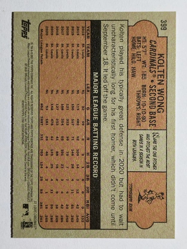 2021 Topps Heritage #399 Kolten Wong