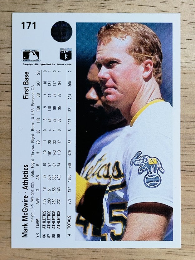 1990 Upper Deck #171 Mark McGwire