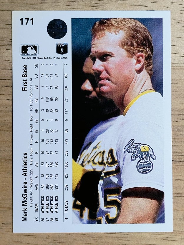 1990 Upper Deck #171 Mark McGwire
