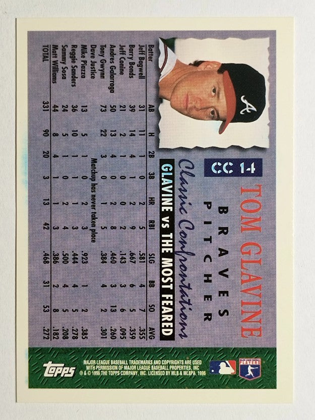 1996 Topps Classic Confrontations #CC14 Tom Glavine