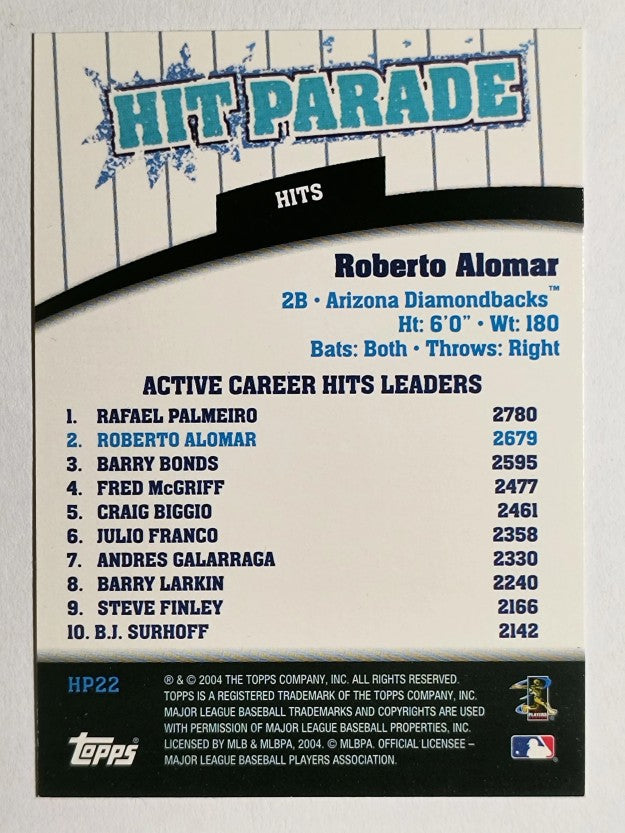 2004 Topps Hit Parade #HP22 Roberto Alomar Hits
