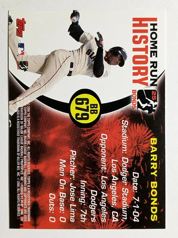 2005 Topps Barry Bonds Home Run History #679 Barry Bonds HR679