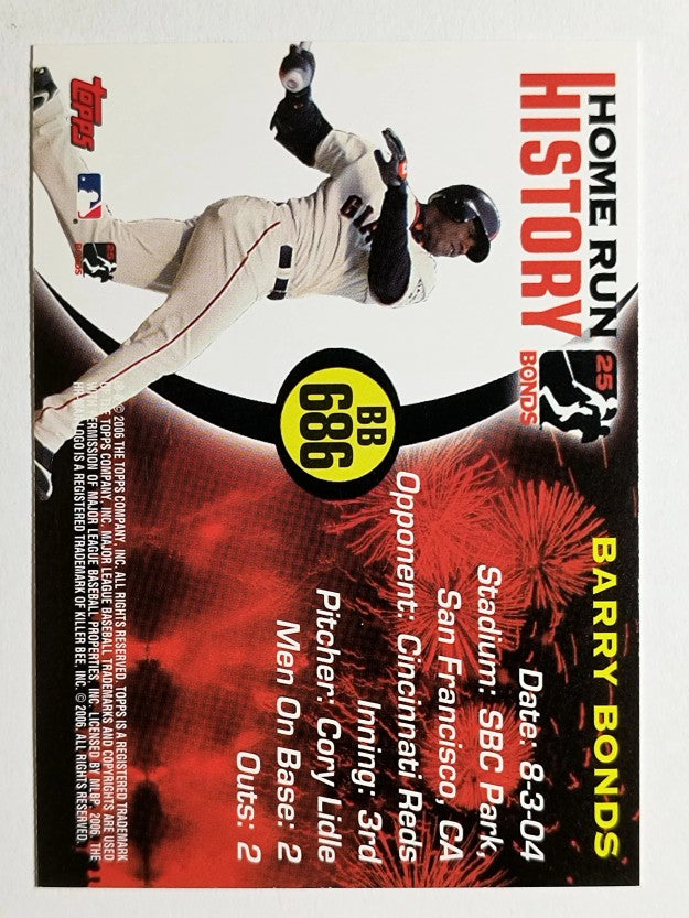 2005 Topps Barry Bonds Home Run History #686 Barry Bonds HR686