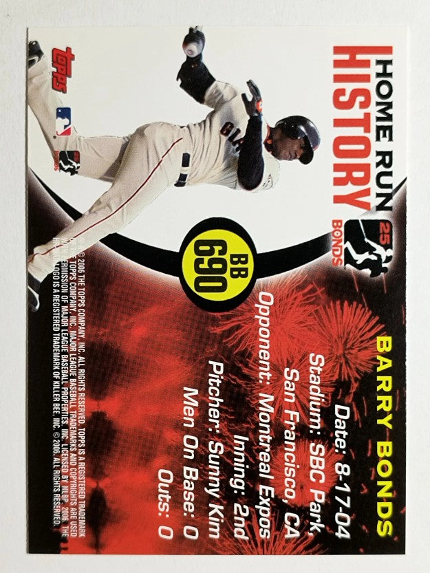 2005 Topps Barry Bonds Home Run History #690 Barry Bonds HR690