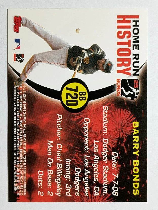 2005 Topps Barry Bonds Home Run History #720 Barry Bonds HR720